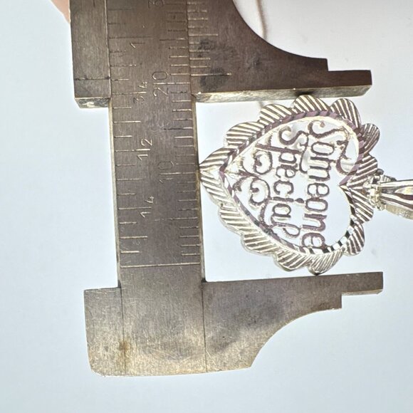 VTG Sterling Silver 925 Someone Special Heart Pendant Necklace Size 17.5" Length - Picture 13 of 13